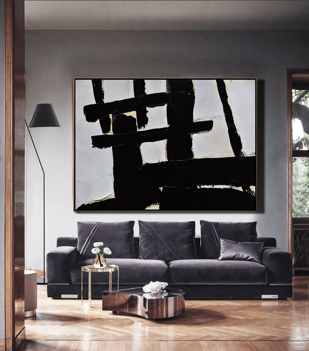 Horizontal Palette Knife Minimalist Art #C24Z